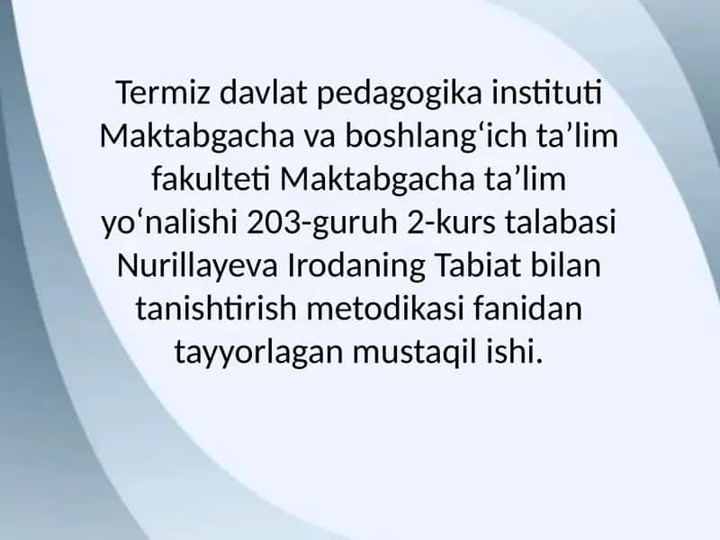 Bolalarni tabiat bilan tanishtirish 1