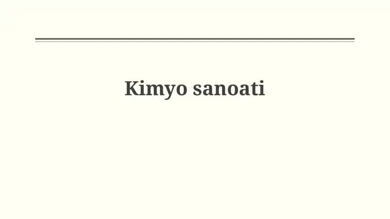 Kimyo Sanoati 1