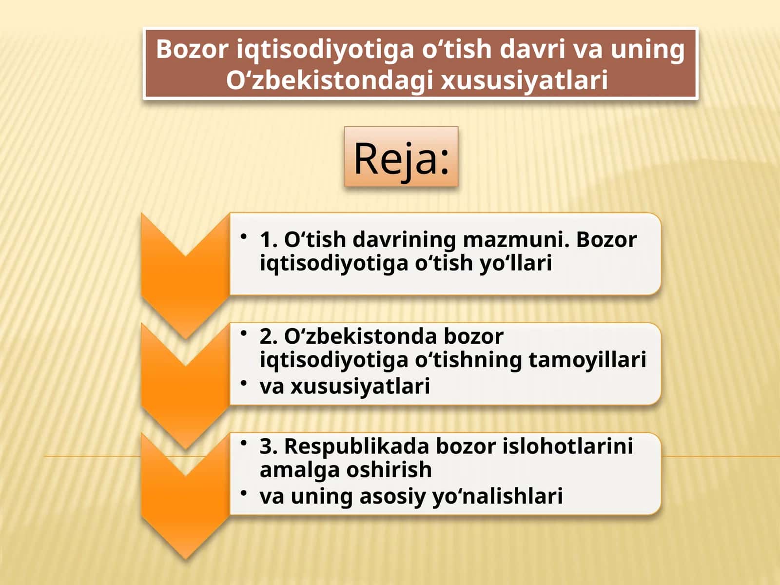 Bozor iqtisodiyotiga o‘tish davri va uning O‘zbekistondagi xususiyatlari 1