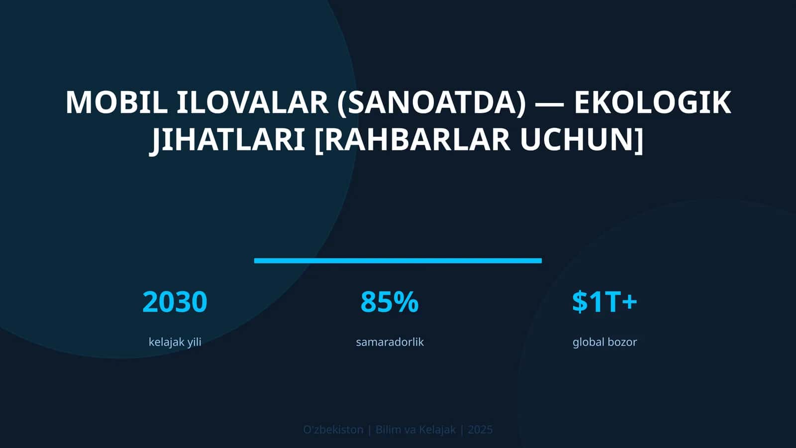 Mobil ilovalar (sanoatda) — ekologik jihatlari [rahbarlar uchun] 1