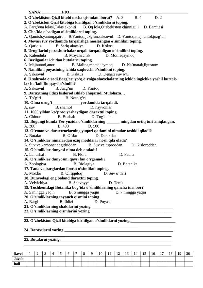 O'zbekiston Qizil kitobi 1
