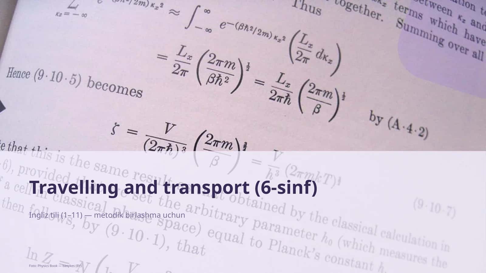 Travelling and transport (6-sinf) 1