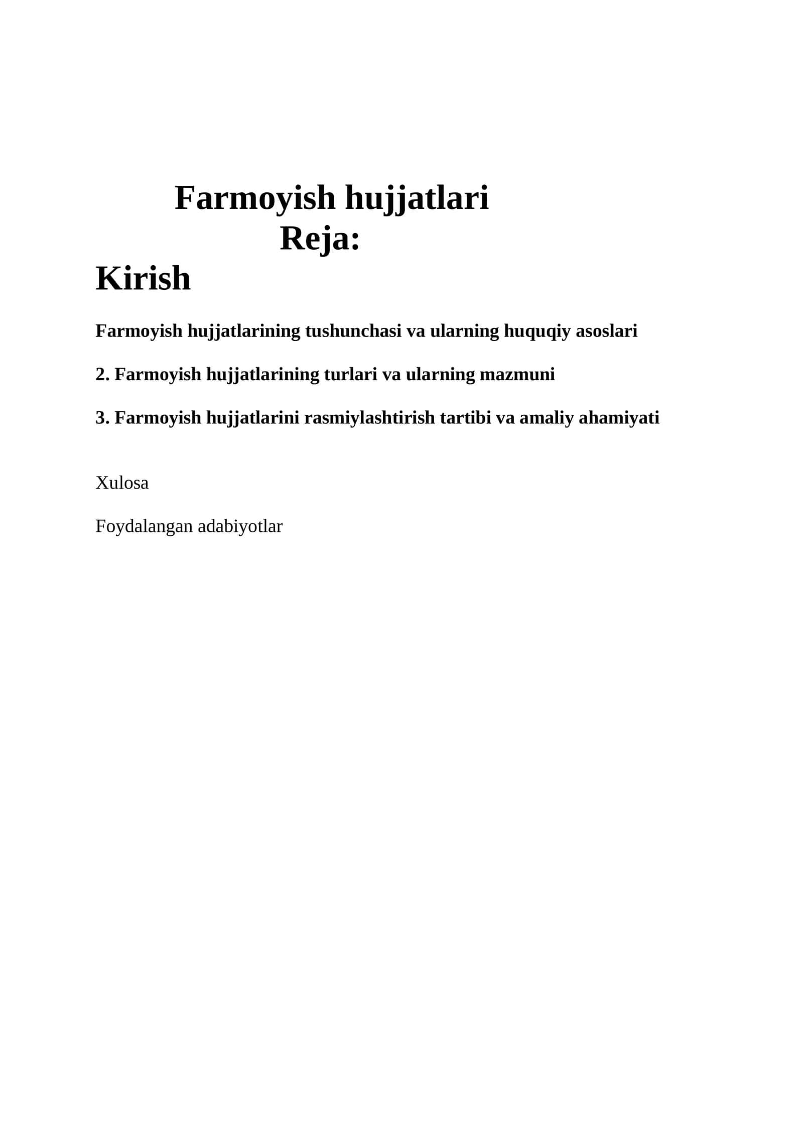 Farmoyish hujjatlari 1