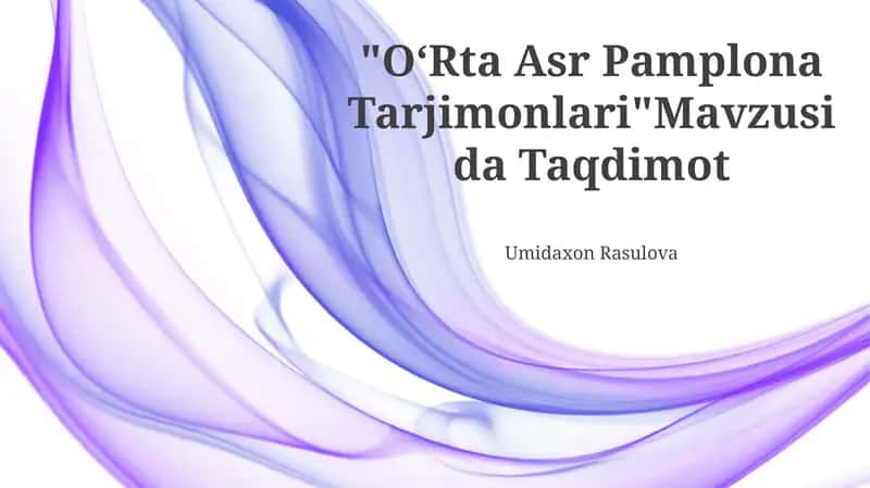 OʻRta Asr Pamplona Tarjimonlari 1