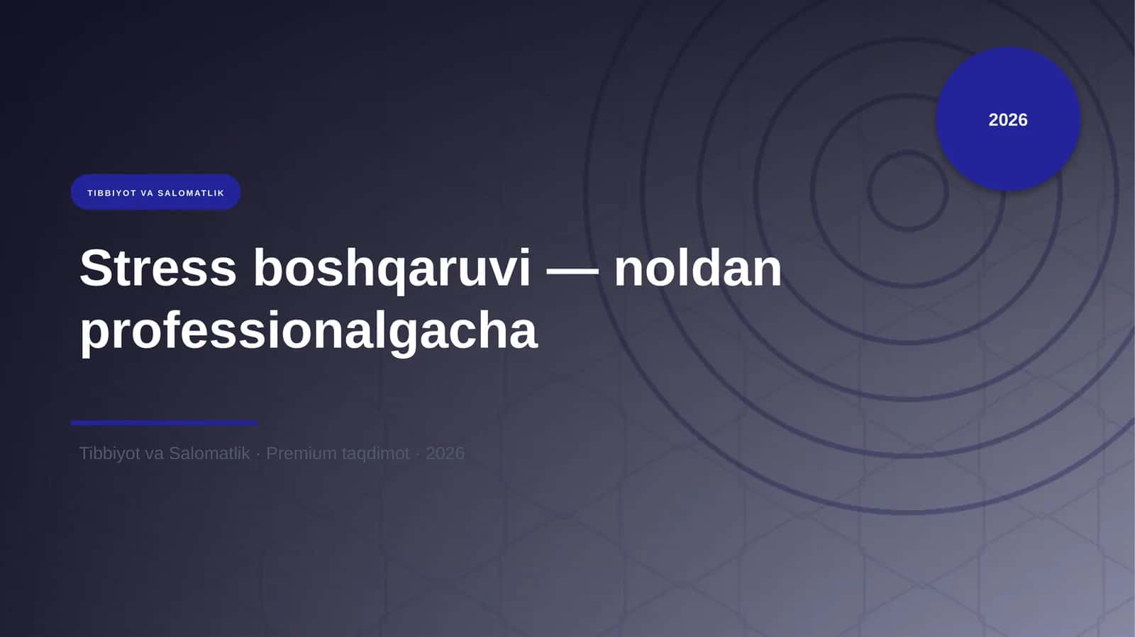 Stress boshqaruvi — noldan professionalgacha 1