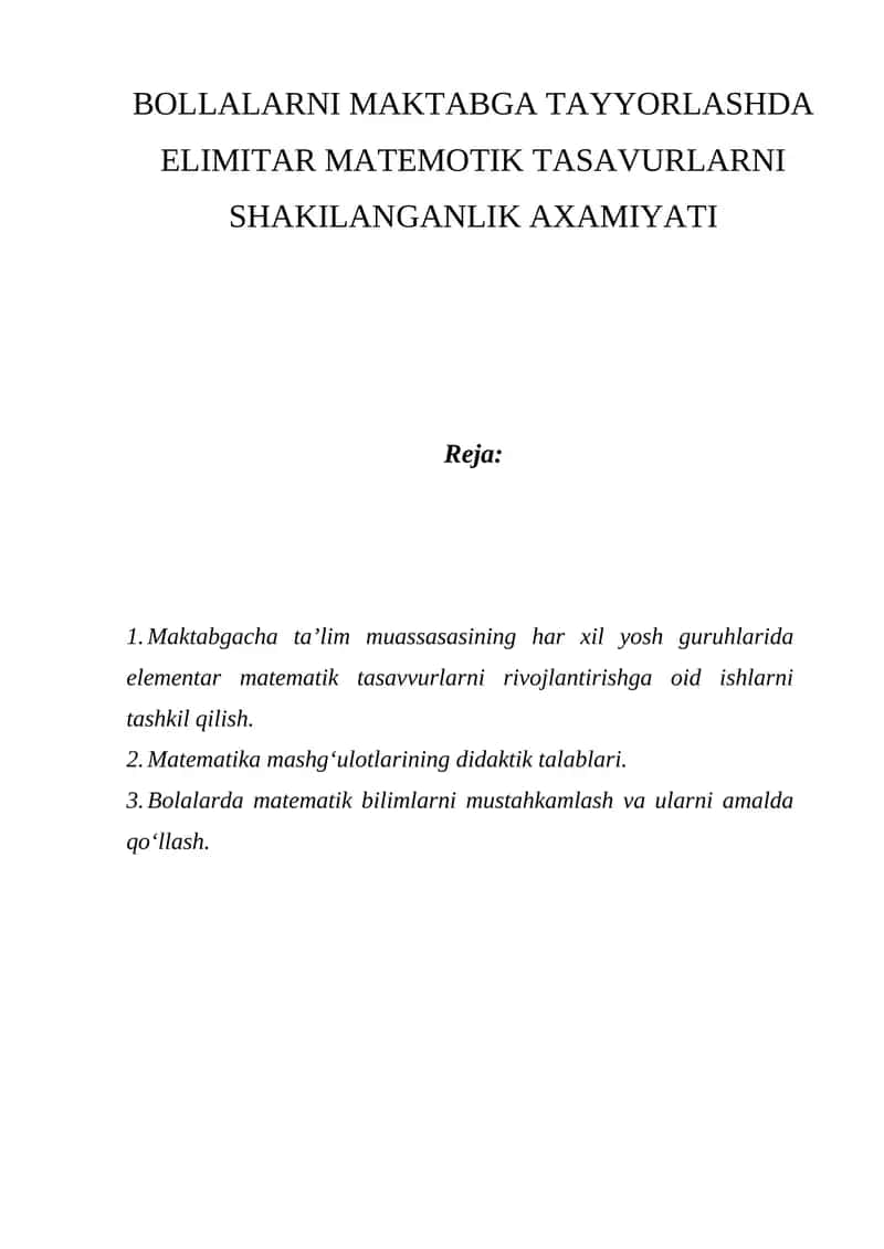Matematik Asoslar 1