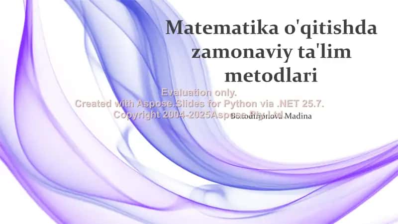 Matematika o'qitishda zamonaviy ta'lim metodlari 1
