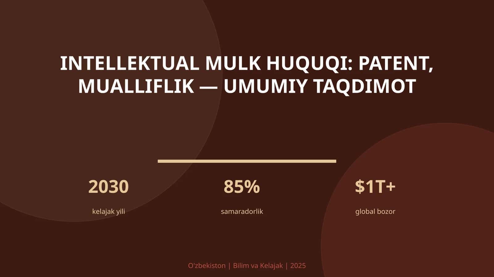 Intellektual mulk huquqi: patent, mualliflik — umumiy taqdimot 1