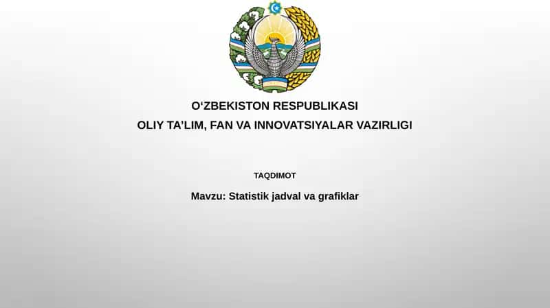 Statistik jadvallar va grafiklar 1