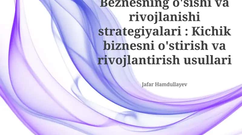 Biznesning o'sishi va rivojlanishi strategiyalari: Kichik biznesni o'stirish va rivojlantirish usullari 1