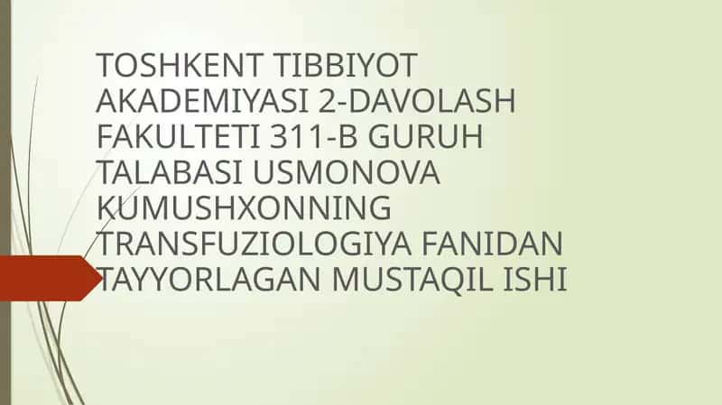 Gemotransfuziya reaksiyalari 1