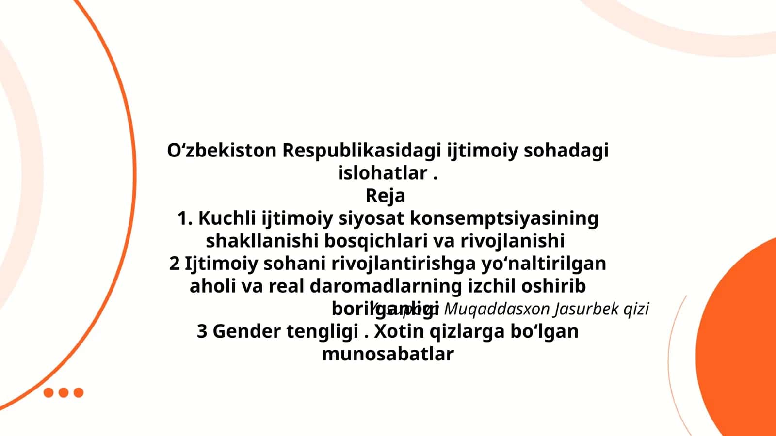 Oʻzbekiston Respublikasidagi ijtimoiy sohadagi islohatlar 1