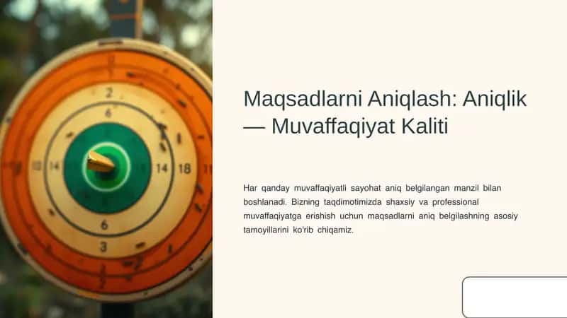 Maqsadlarni Aniqlash 1