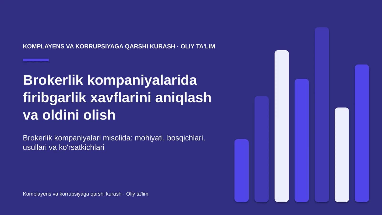 Komplayens va korrupsiyaga qarshi kurash · Oliy ta'lim 1