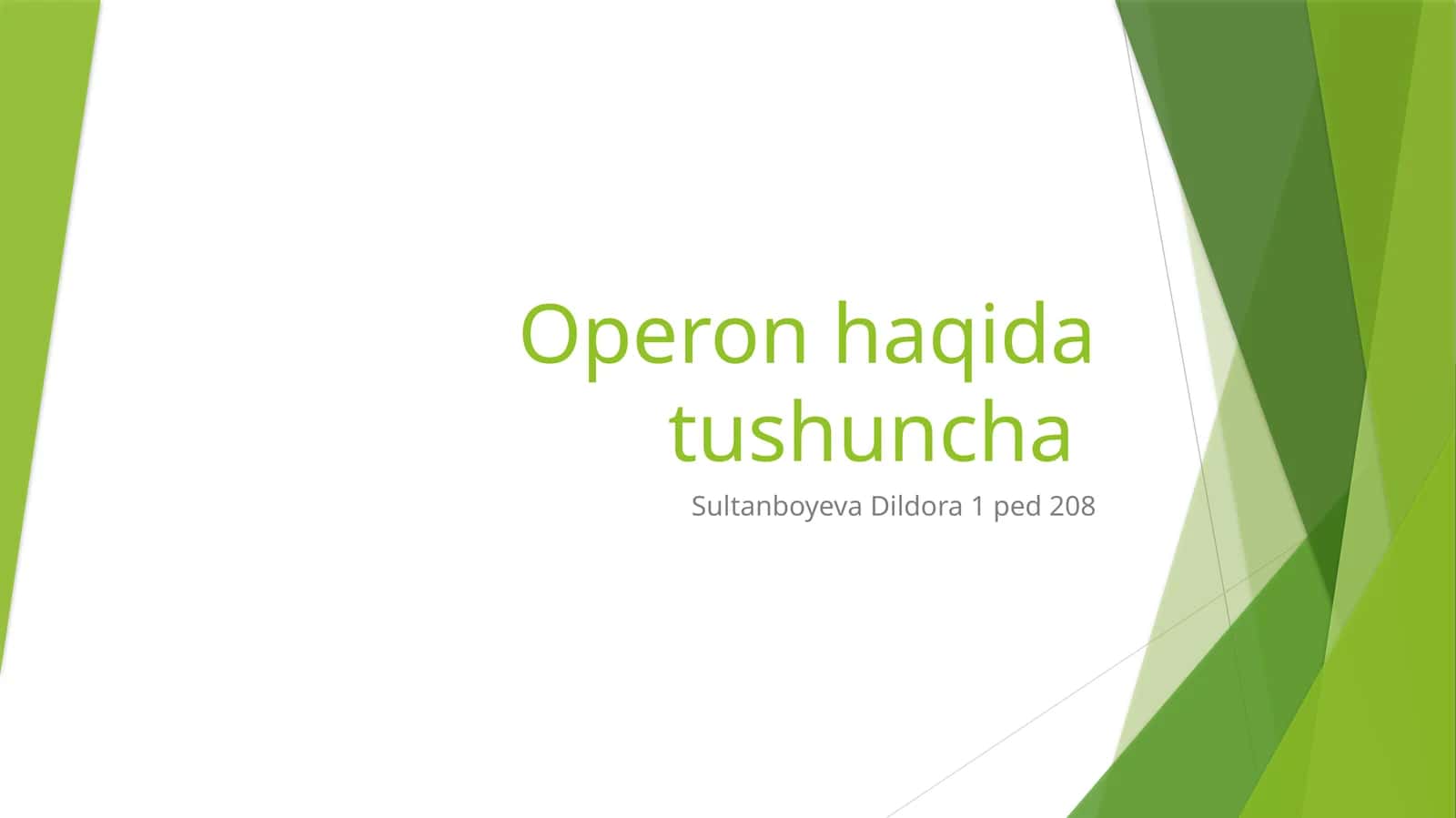 Operon haqidatu shuncha 1