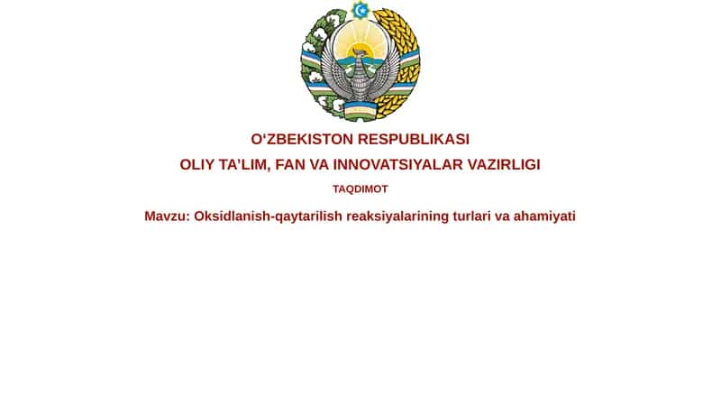 Redoks Reaksiyalari 1