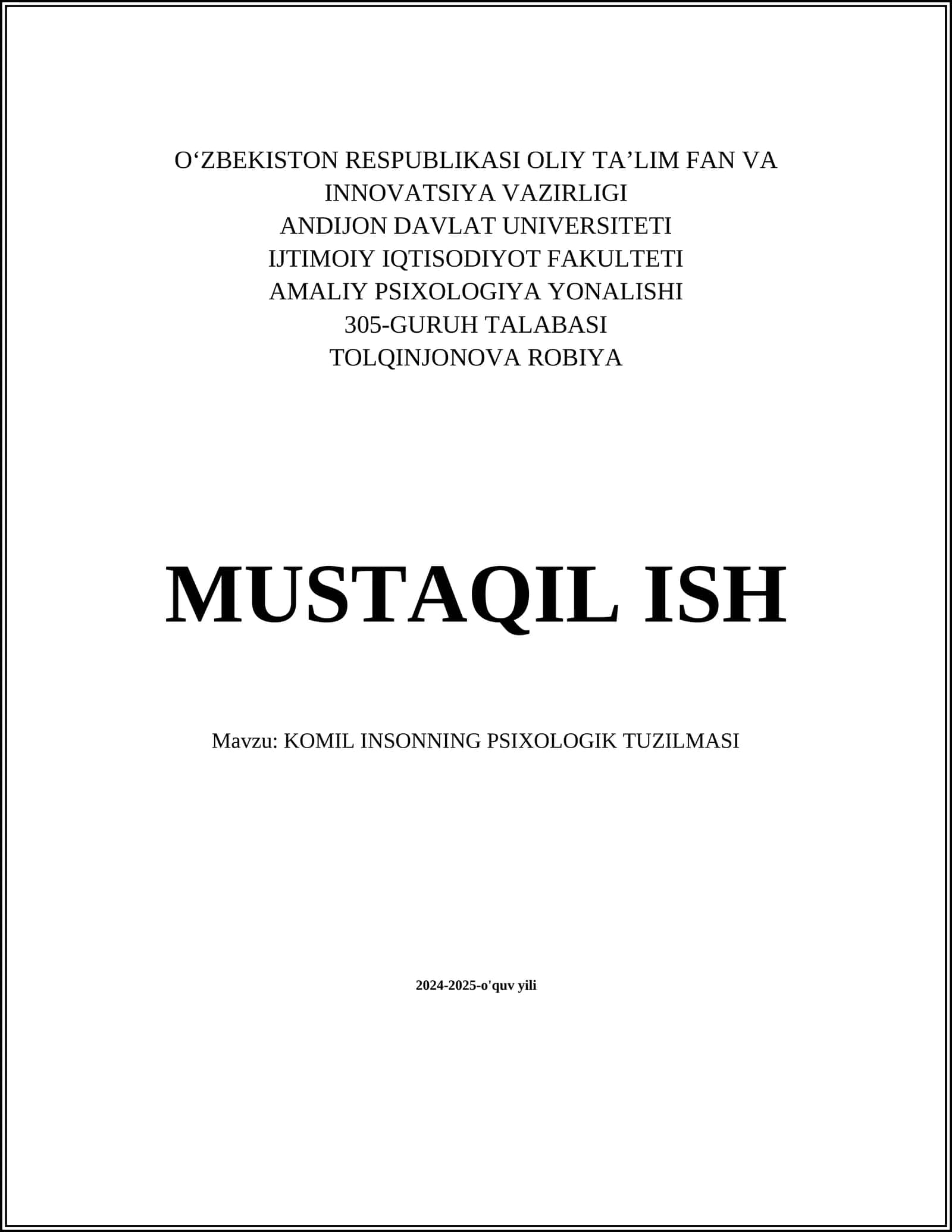 KOMIL INSONNING PSIXOLOGIK TUZILMASI 1