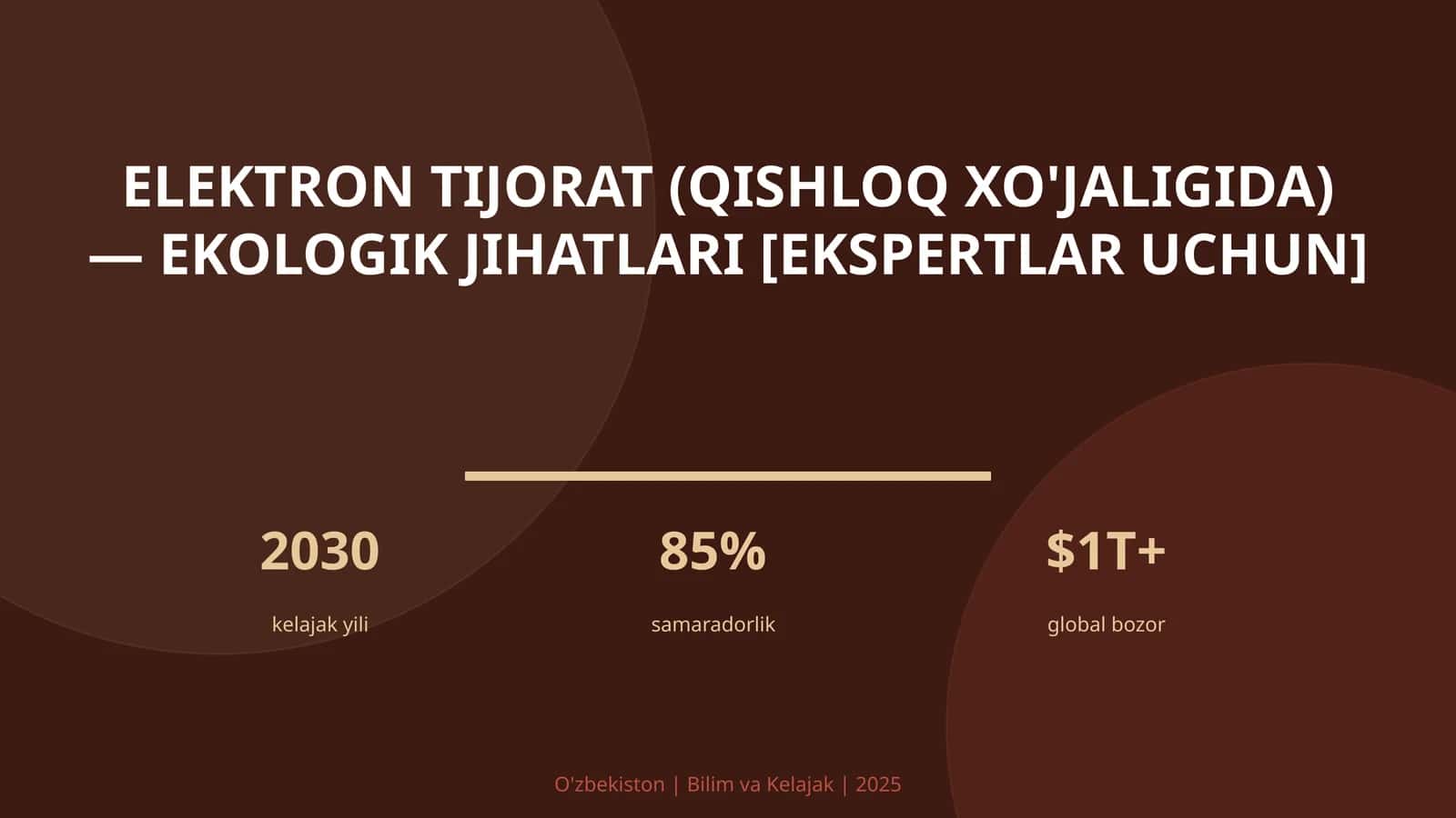 Elektron tijorat (qishloq xo'jaligida) — ekologik jihatlari [ekspertlar uchun] 1