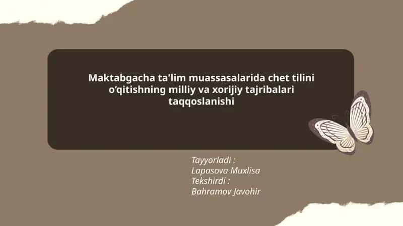 Chet tilini o‘qitishning dasturlari 1