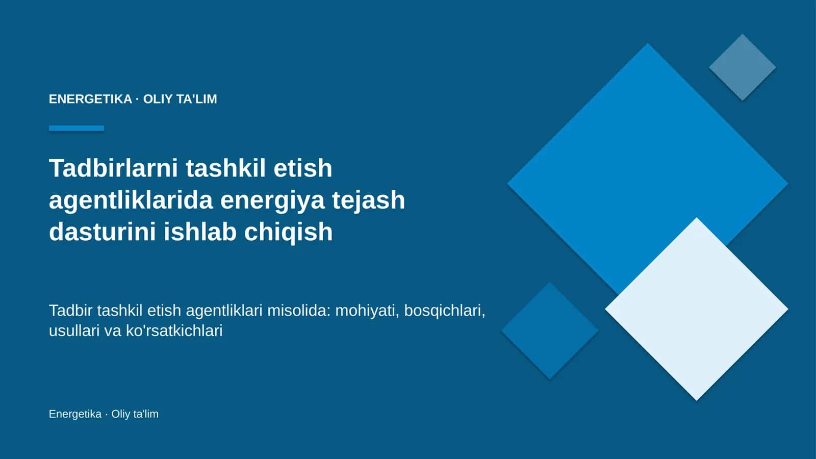 tadbirlarni tashkil etish agentliklarida energiya tejash dasturini ishlab chiqish 2976 1
