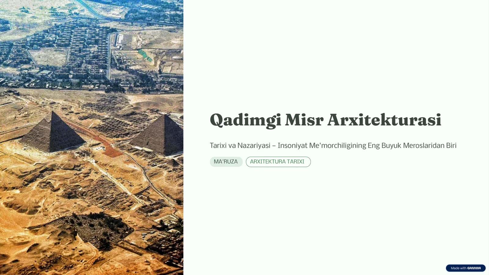 Qadimgi Misr Arxitekturasi | Tayyor PPT Slayd 1