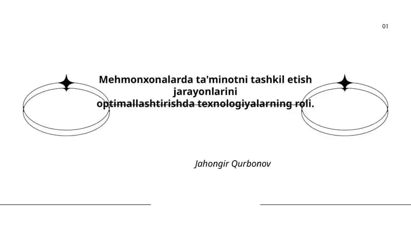 Mehmonxonalarda ta'minotni tashkil etish jarayonlarini optimallashtirishda texnologiyalarning roli 1