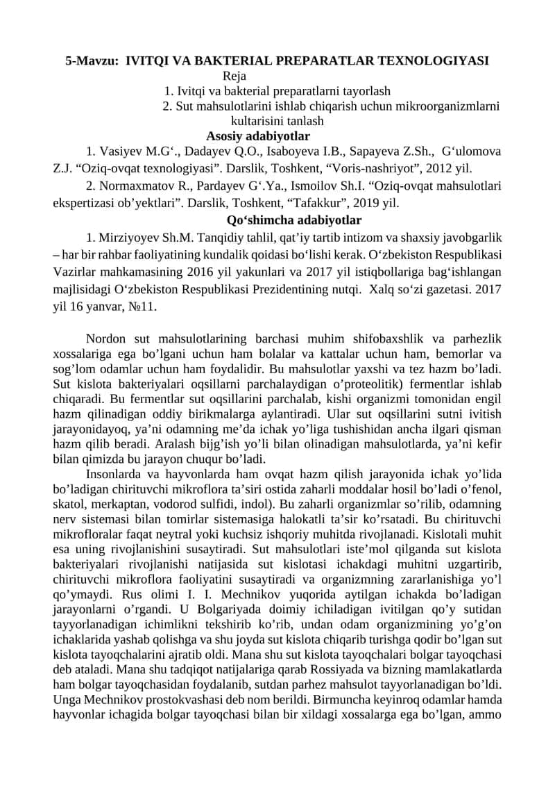 IVITQI VA BAKTERIAL PREPARATLAR TEXNOLOGIYASI 1