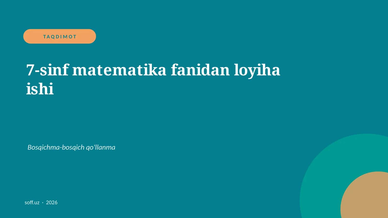 7-sinf matematika fanidan loyiha ishi 1