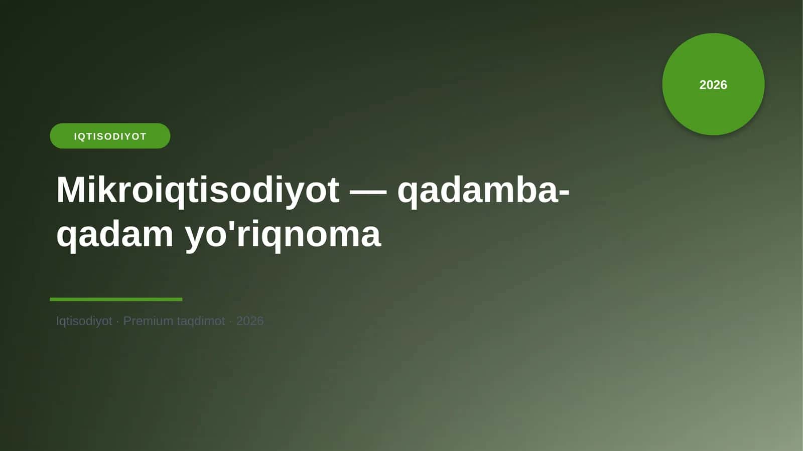 Mikroiqtisodiyot — qadamba-qadam yo'riqnoma 1