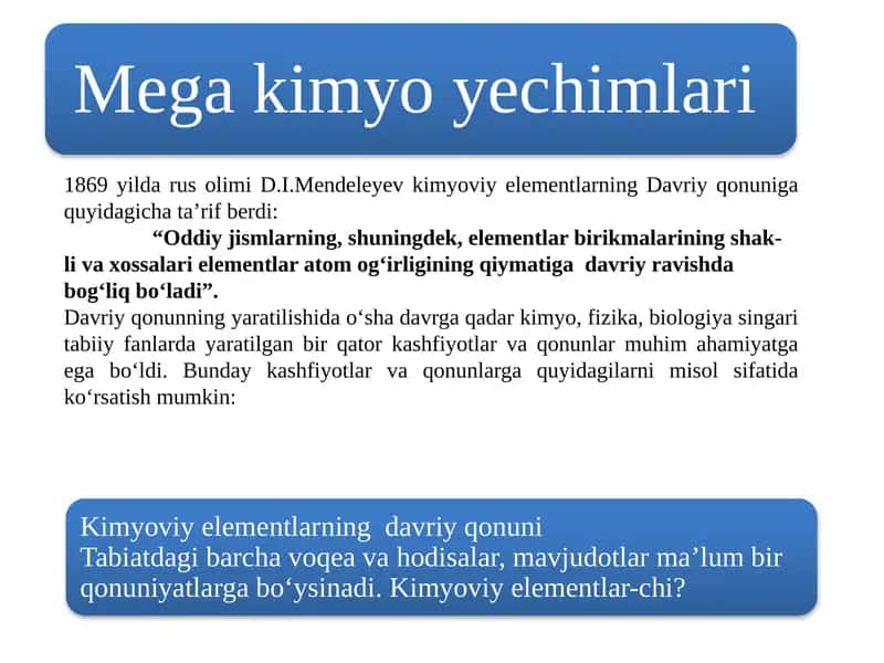 Kimyoviy elementlarning davriy qonuni 1