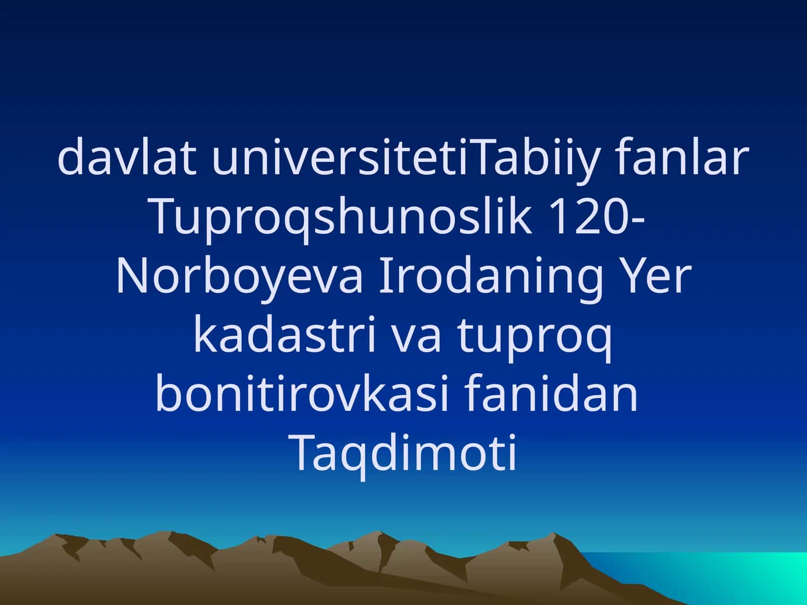 Tuproqshunoslik 1