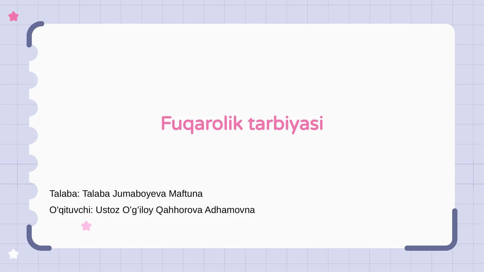 Fuqarolik tarbiyasi 1