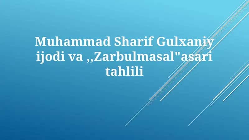 Zarbulmasal 1