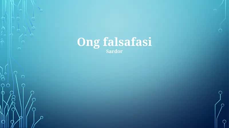 Ong Falsafasi 1