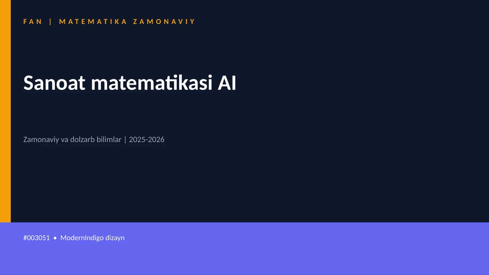 Sanoat matematikasi AI 1