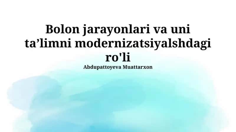 Bolonya jarayoni va ta'lim modernizatsiyasi 1
