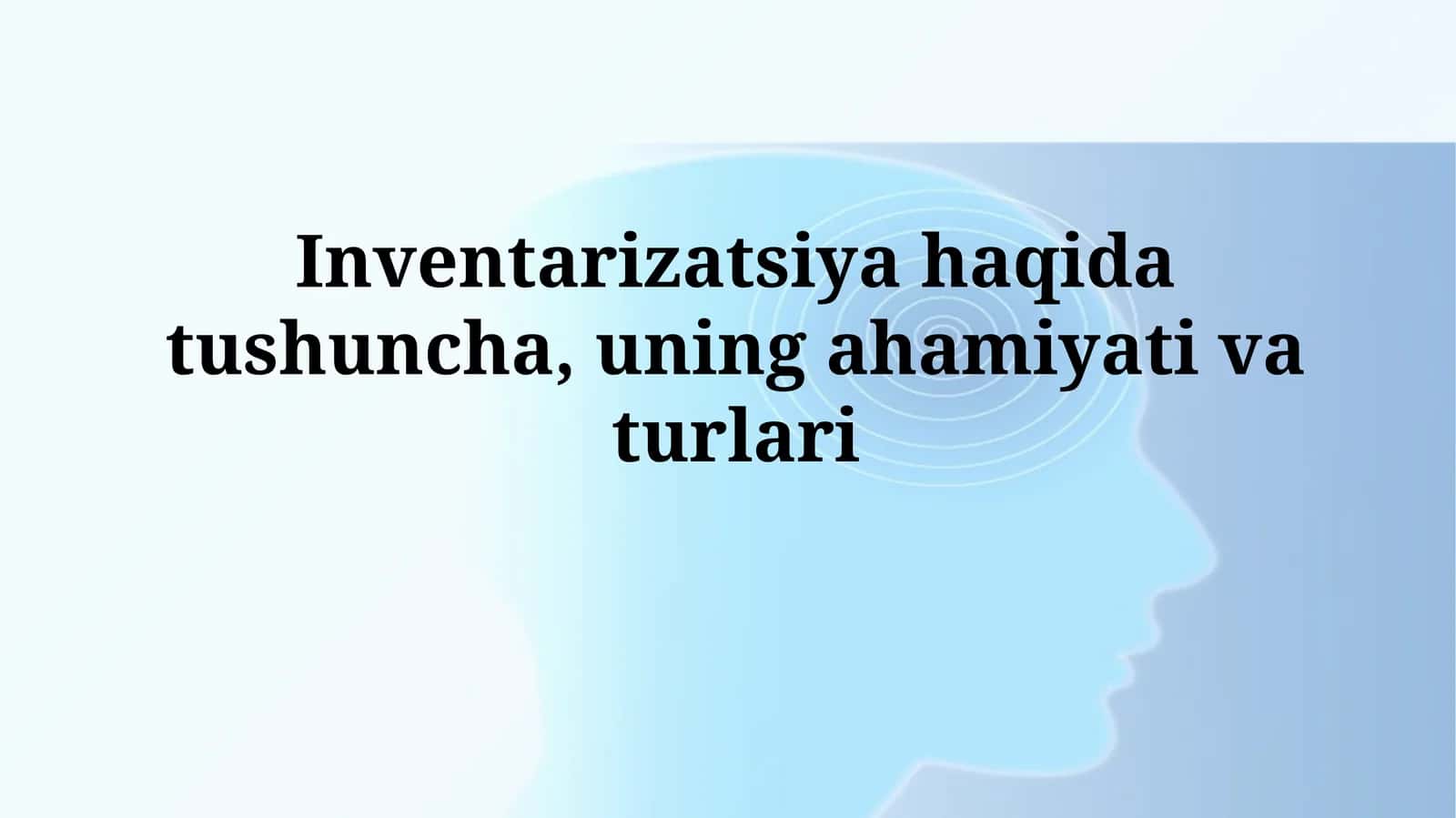 Inventarizatsiya haqida tushuncha, uning ahamiyati va turlari 1