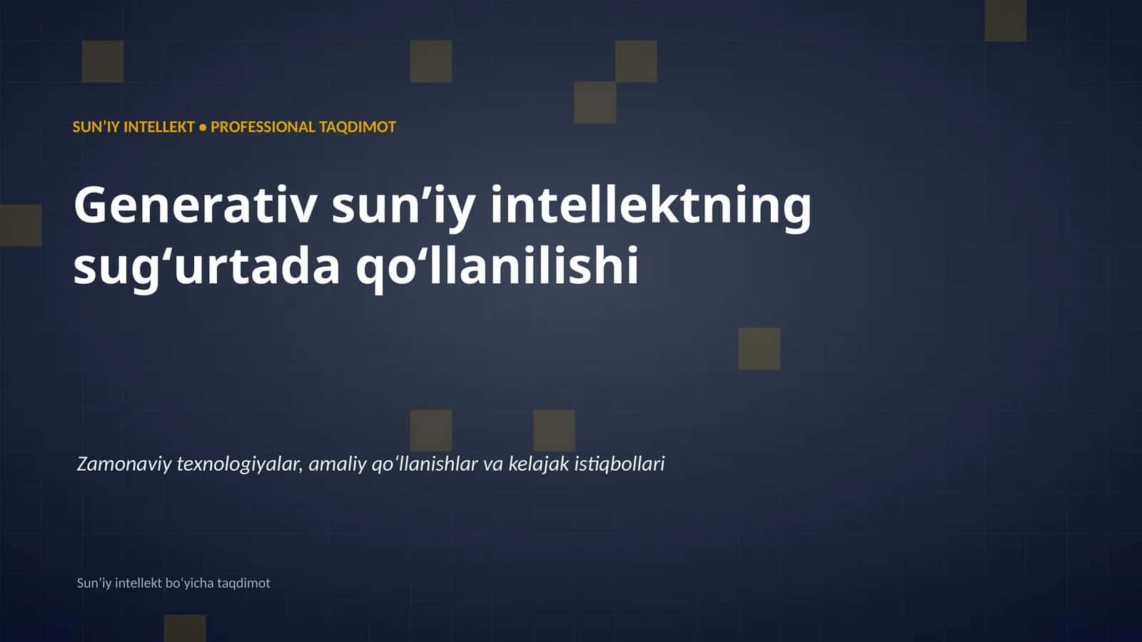 Generativ sunʼiy intellektning sugʻurtada qoʻllanilishi 1