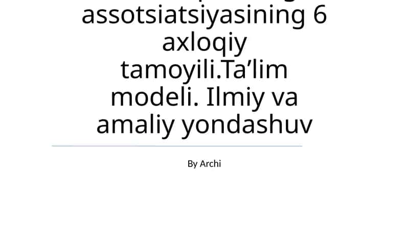 Amerika psixologik assotsiatsiyasining 6 axloqiy tamoyili 1