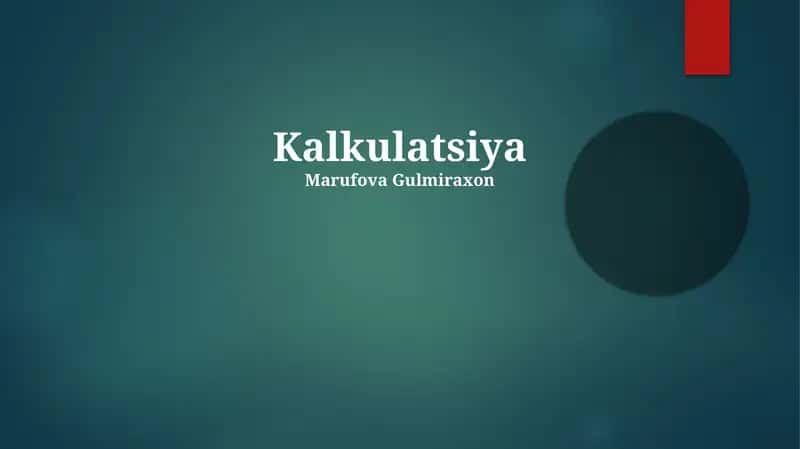 Kalkulatsiya 1