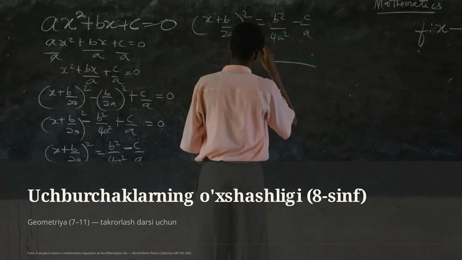 Uchburchaklarning o'xshashligi (8-sinf) 1