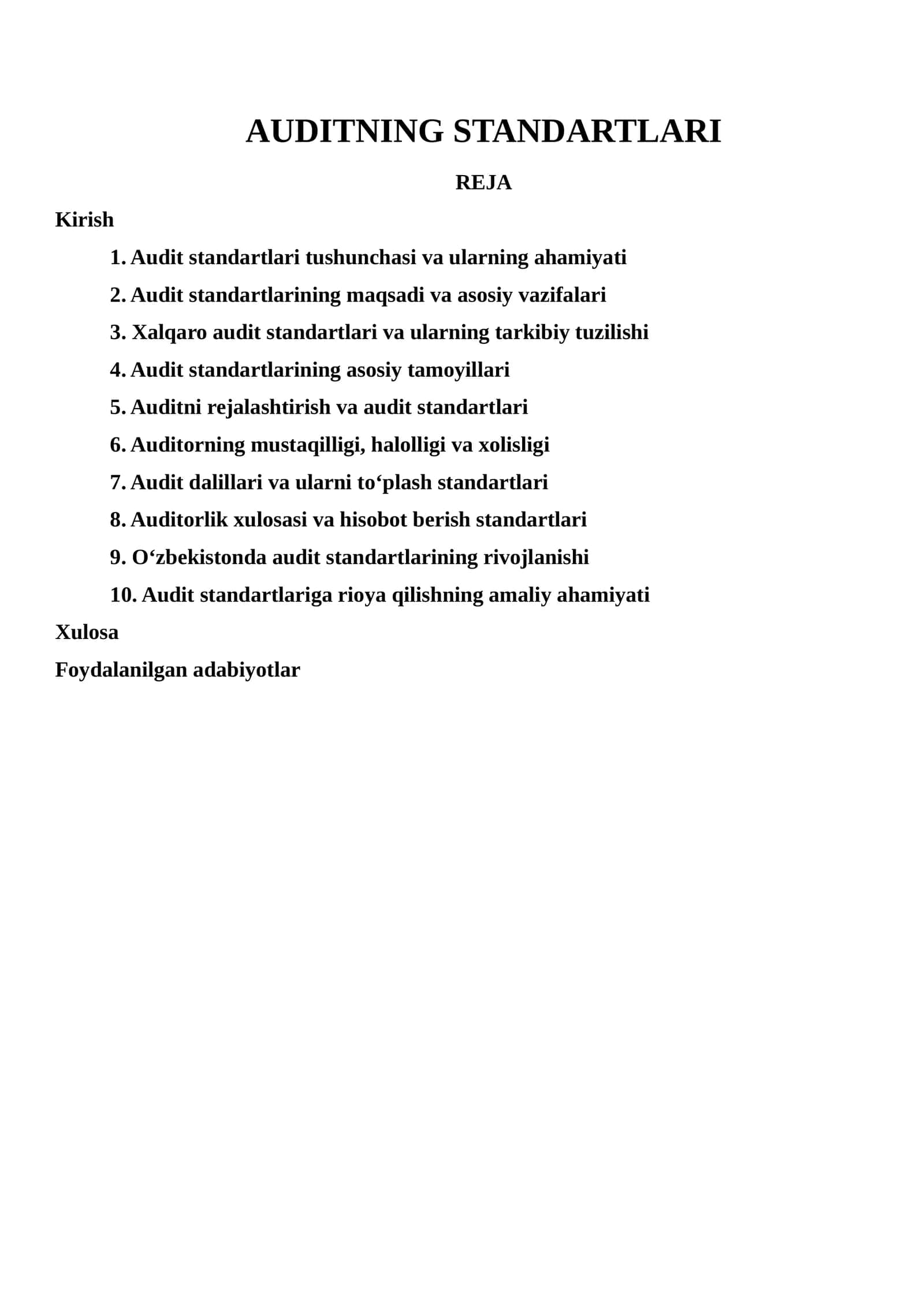 Auditning Standartlari 1