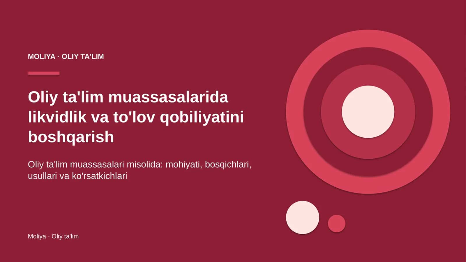 oliy ta'lim muassasalarida likvidlik va to'lov qobiliyatini boshqarish 2006 1