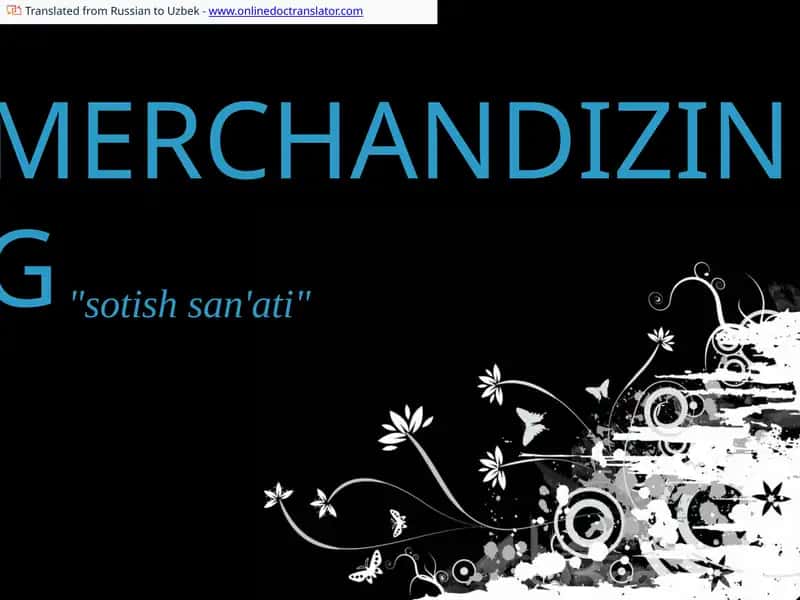 MERCHANDIZING TUSHUNCHASI 1