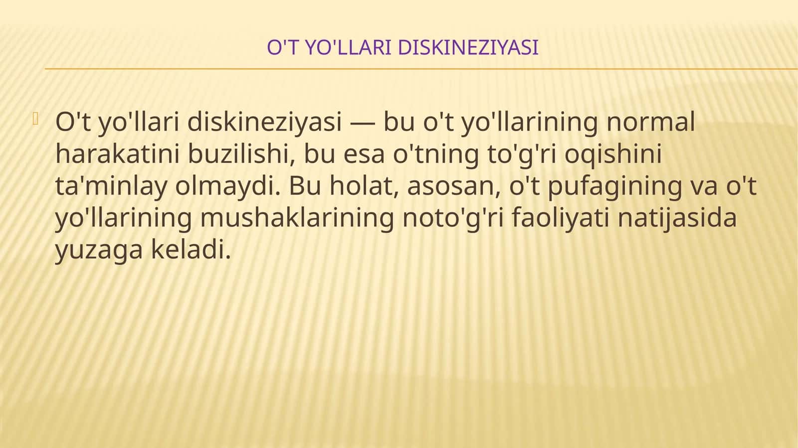 O'tyo'llari diskineziyasi 1