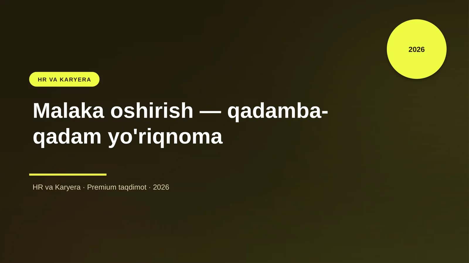 Malaka oshirish — qadamba-qadam yo'riqnoma 1