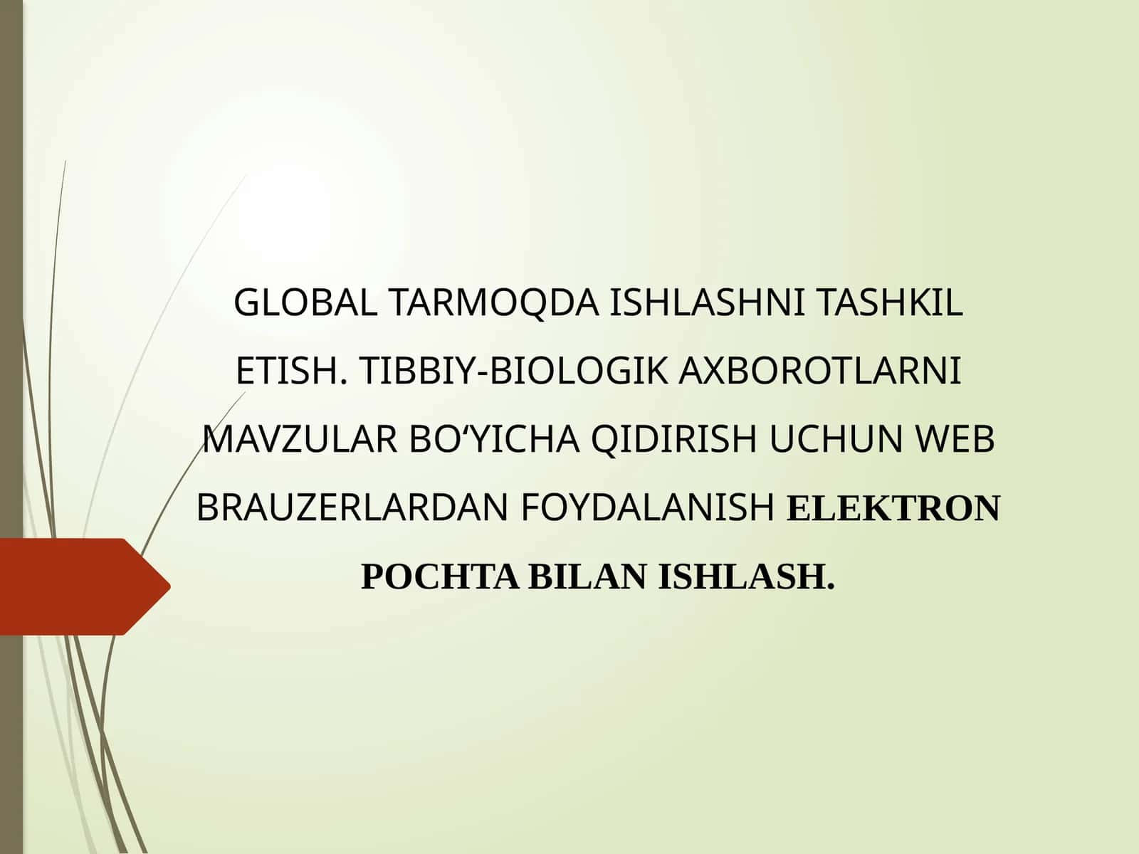 GLOBAL TARMOQDA ISHLASHNI TASHKIL ETISH 1
