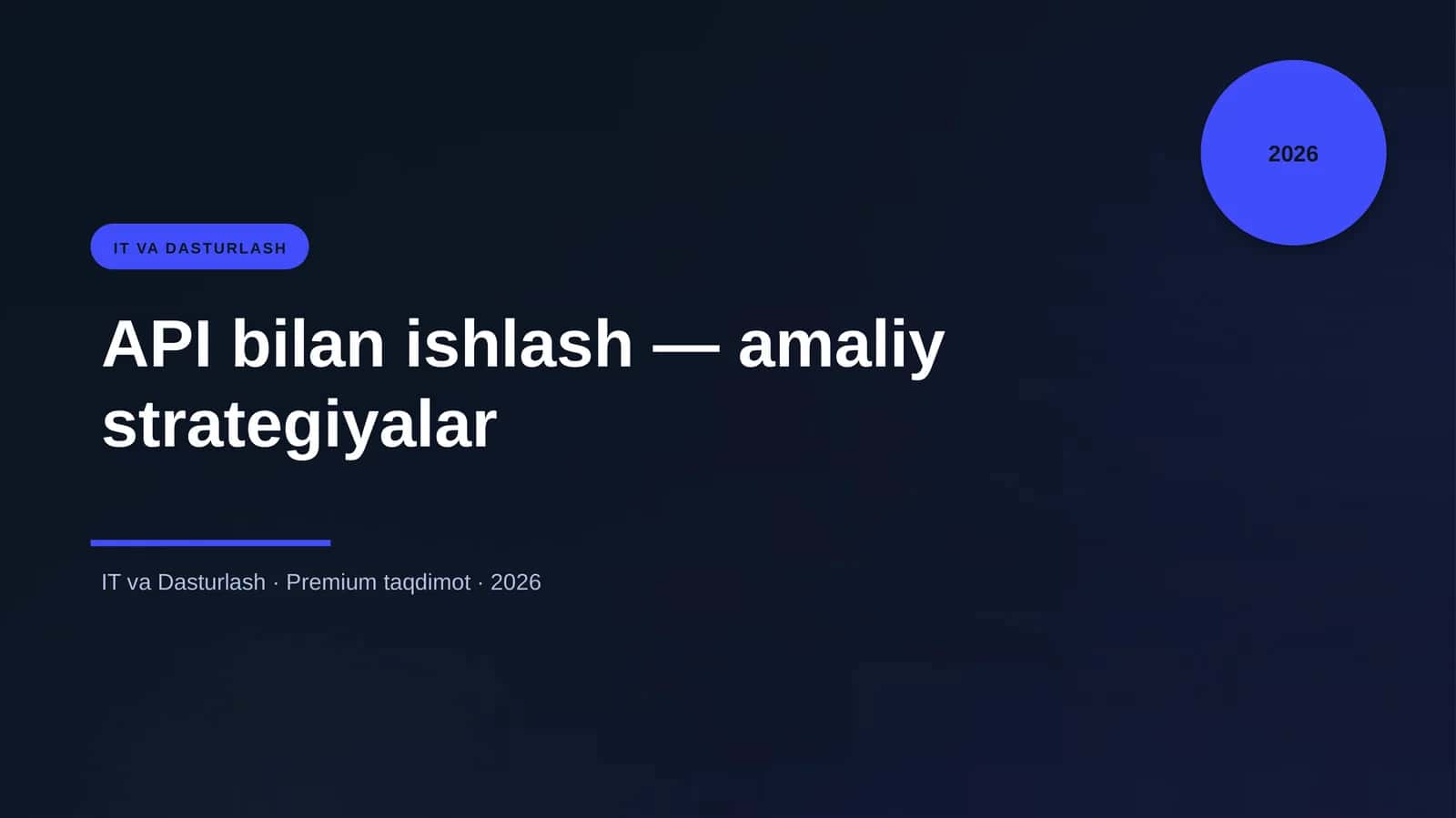API bilan ishlash — amaliy strategiyalar 1