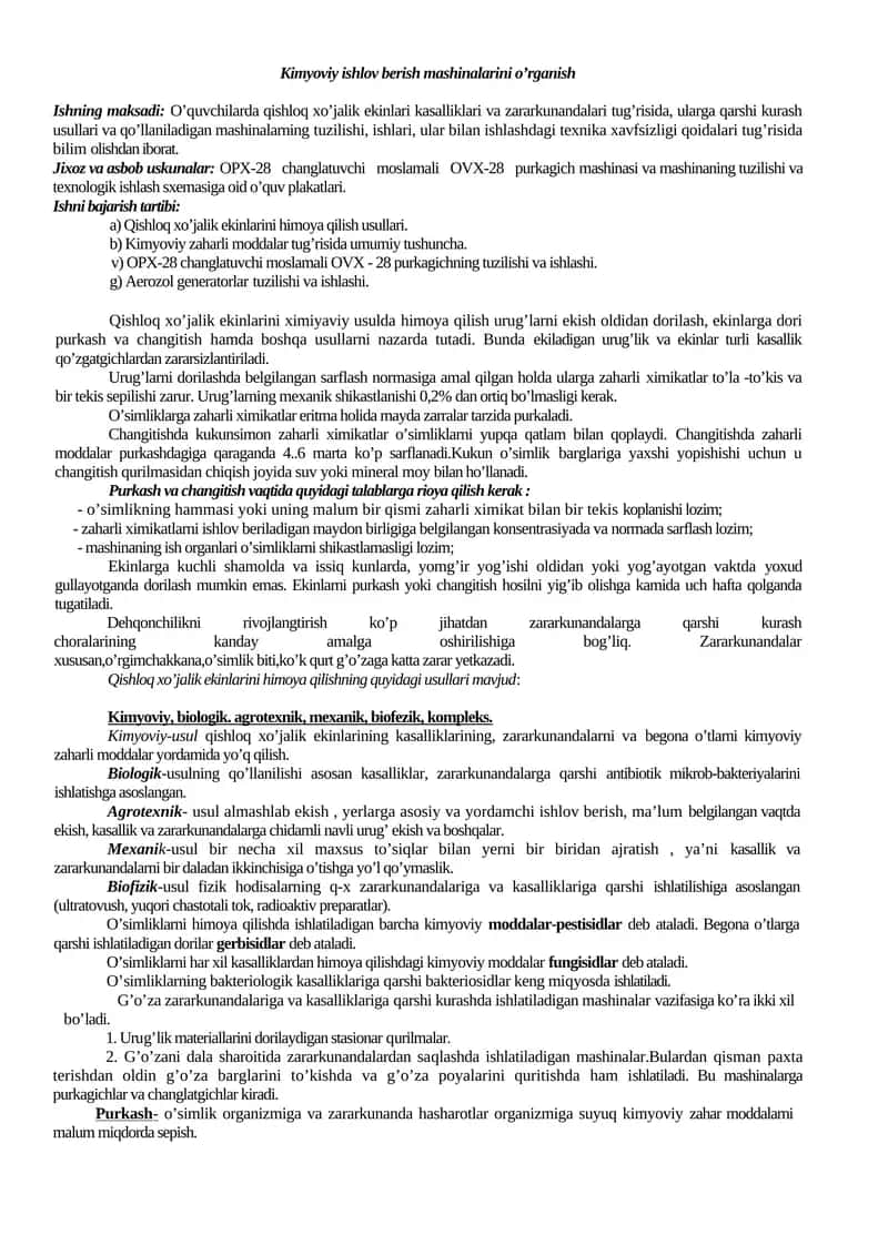 Kimyoviy ishlov berish mashinalarini o’rganish 1