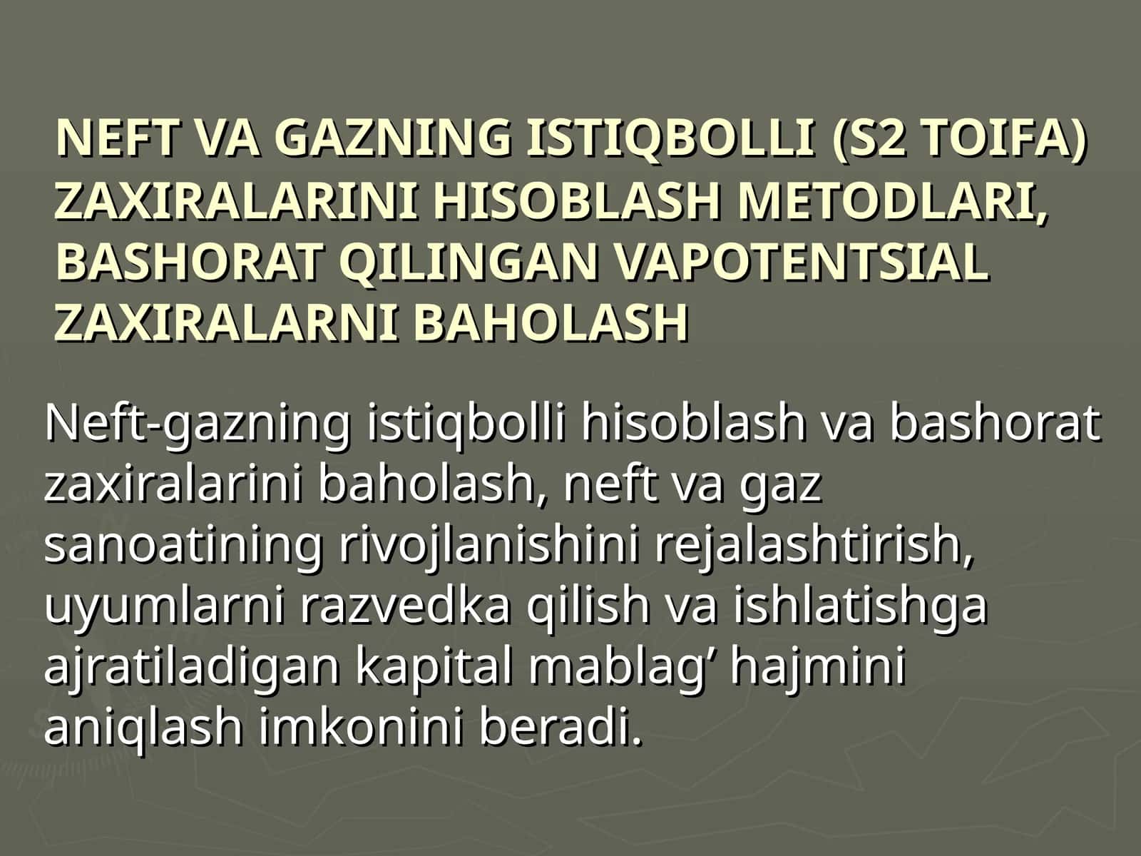 Neft va Gazning Istiqboli (S2 Toifa) Zaxiralarini Hisoblash Metodlari, Bashorat Qilingan Vapotentsialzaxiralarni Baholash 1